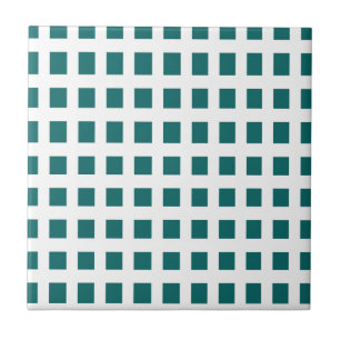 Blue Squares Chequered  Ceramic Tile