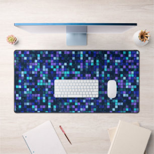 Blue Squares  Desk Mat