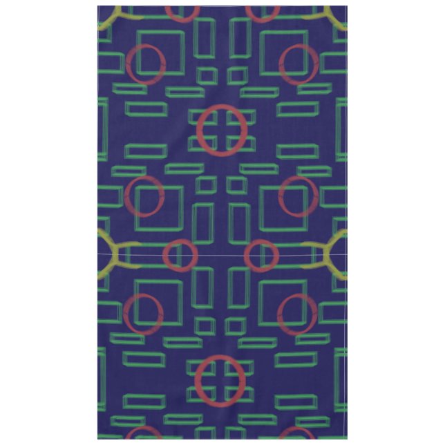 Blue Squares Geometric  Tablecloth (Front)