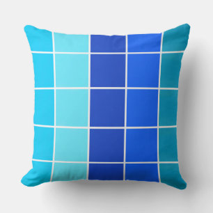 Blue Squares Gradient Stripes Cushion
