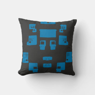 Blue Squares on Black Cushion