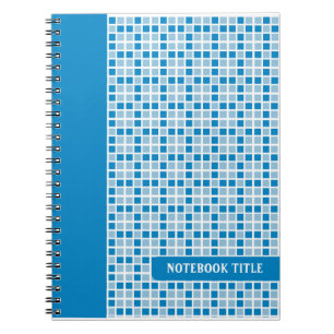Blue Squares Pattern Notebook