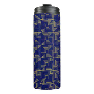 Blue Squares Thermal Tumbler