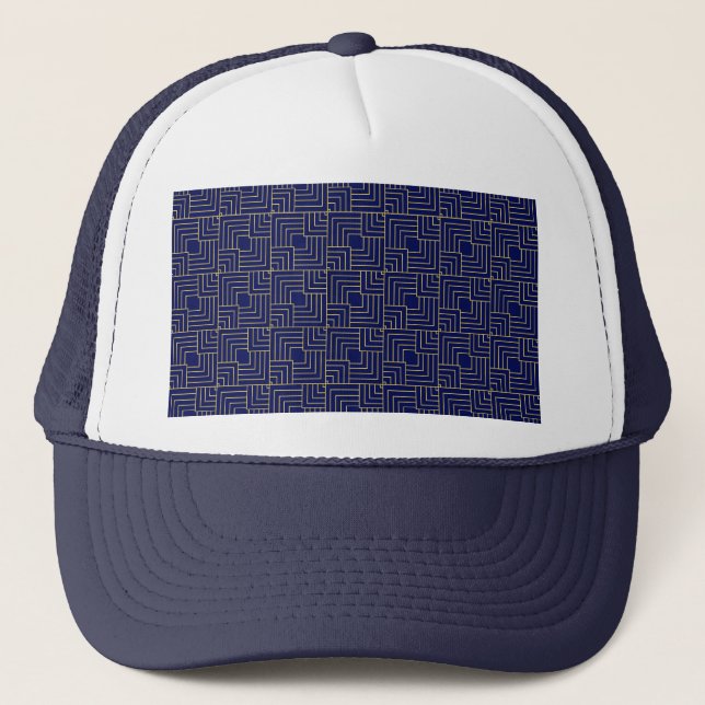 Blue Squares Trucker Hat (Front)