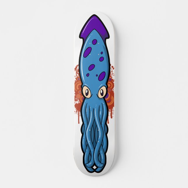 Blue Squiddy Skateboard (Front)