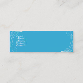 Blue Squiggles - skinny Mini Business Card