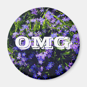 Blue Squill Spring Flowers with your letters Magnet