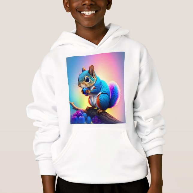 Blue Squirrel Eating A Fruit-323232 (Front)