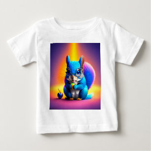 Blue Squirrel Eating A Fruit  Baby T-Shirt