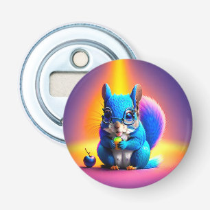 Blue Squirrel Eating A Fruit  Bottle Opener