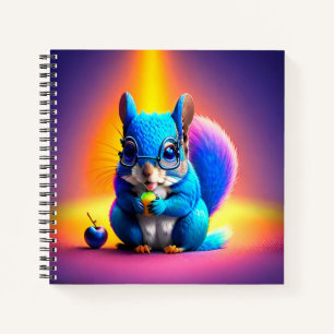 Blue Squirrel Eating A Fruit Notebook