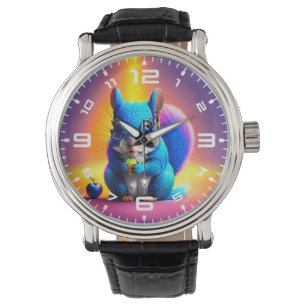 Blue Squirrel Eating A Fruit Watch