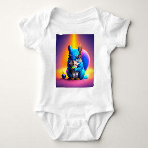 Blue Squirrel Eating A Fruits-00000 Baby Bodysuit