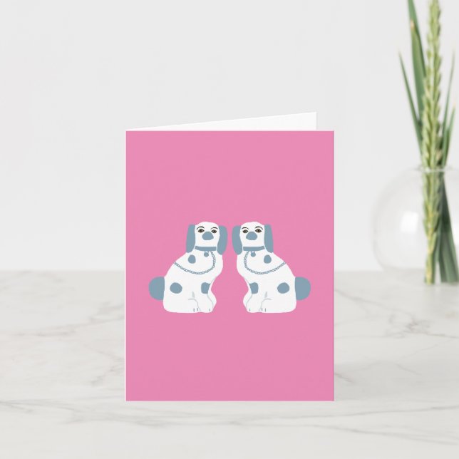 Blue Staffordshire Dogs Card (Front)