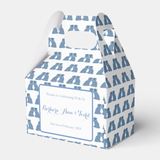 Blue Staffordshire Dogs Ginger Jars Jar Wedding Fa Favour Box (Front Side)