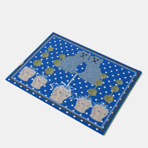 Blue Staffordshire Dogs Topiary Ginger Jars jar Doormat