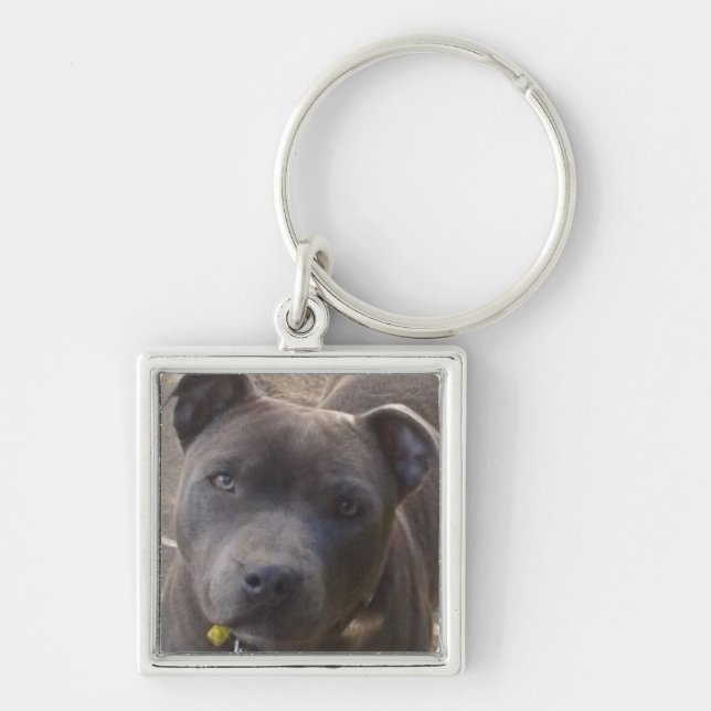 Blue Staffy Key Ring (Front)