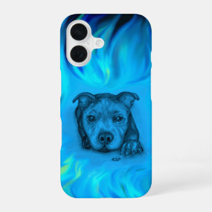 Blue Staffy Puppy iPhone 16 Case