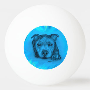 Blue Staffy Puppy Ping Pong Ball
