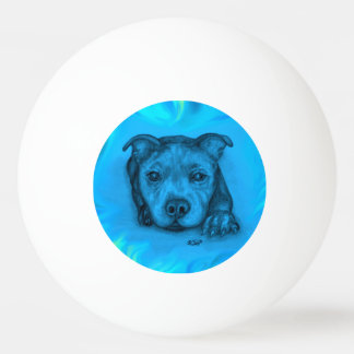 Blue Staffy Puppy Ping Pong Ball