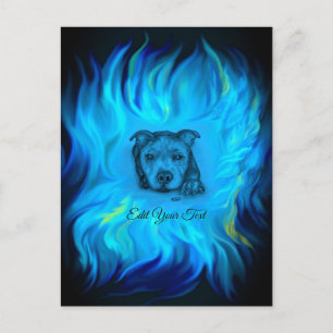 Blue Staffy Puppy Postcard