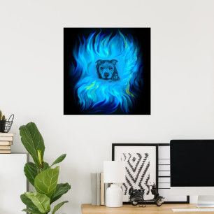 Blue Staffy Puppy Poster