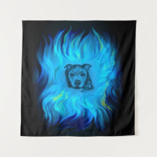 Blue Staffy Puppy Tapestry