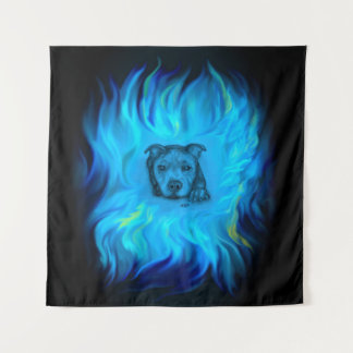 Blue Staffy Puppy Tapestry