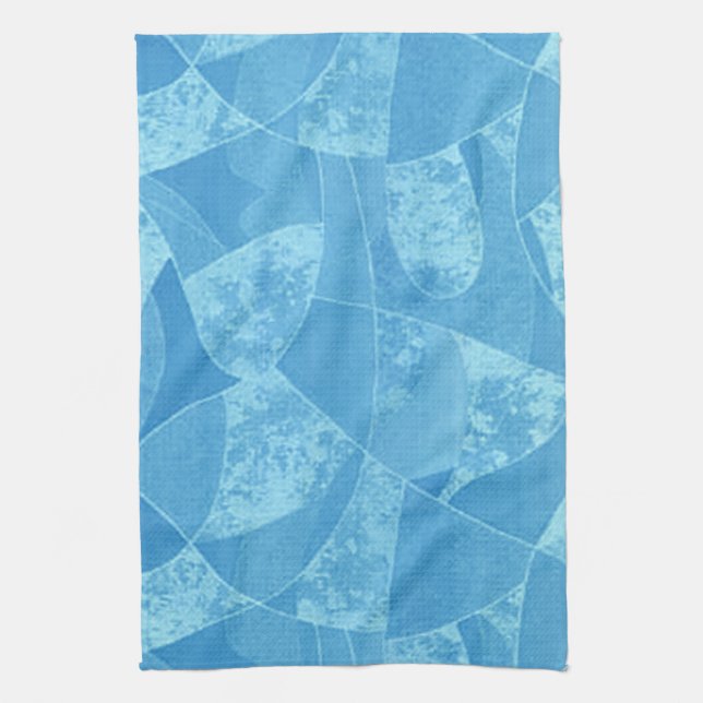 Blue Stain Glass Kitchen Towel (Vertical)