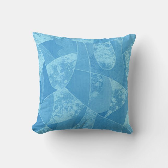 Blue Stain Glass Reversible Pillow (Front)