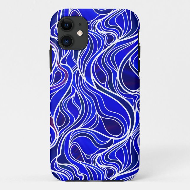 Blue Stained Glass Abstract Case-Mate iPhone Case (Back)