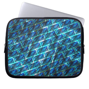 Blue stained grazed, grate or leaning brick effect laptop sleeve