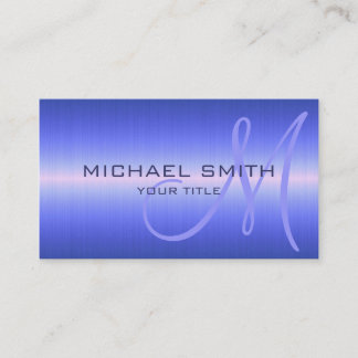 Blue Stainless Steel Metal 2 Business Card