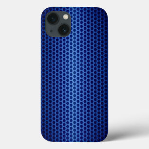 Blue Stainless Steel Metal Hole iPhone 13 Case