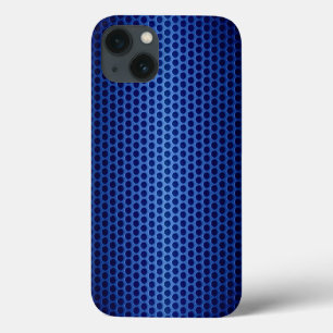Blue Stainless Steel Metal Hole iPhone 13 Case