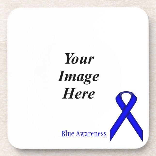 Blue Standard Ribbon by Kenneth Yoncich Coaster (Front)