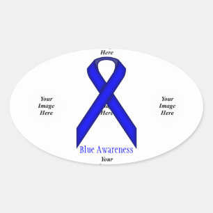 Blue Standard Ribbon by Kenneth Yoncich Oval Sticker