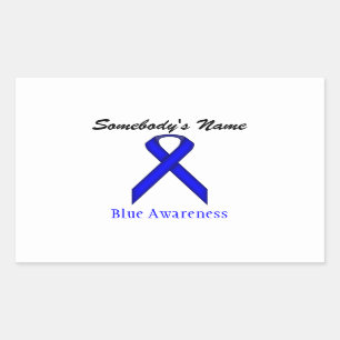 Blue Standard Ribbon by Kenneth Yoncich Rectangular Sticker