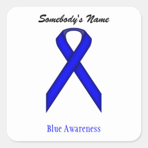 Blue Standard Ribbon by Kenneth Yoncich Square Sticker