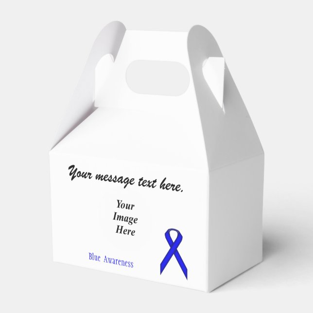 Blue Standard Ribbon Template by Kenneth Yoncich Favour Box (Front Side)