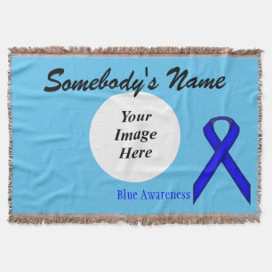Blue Standard Ribbon Template by Kenneth Yoncich Throw Blanket