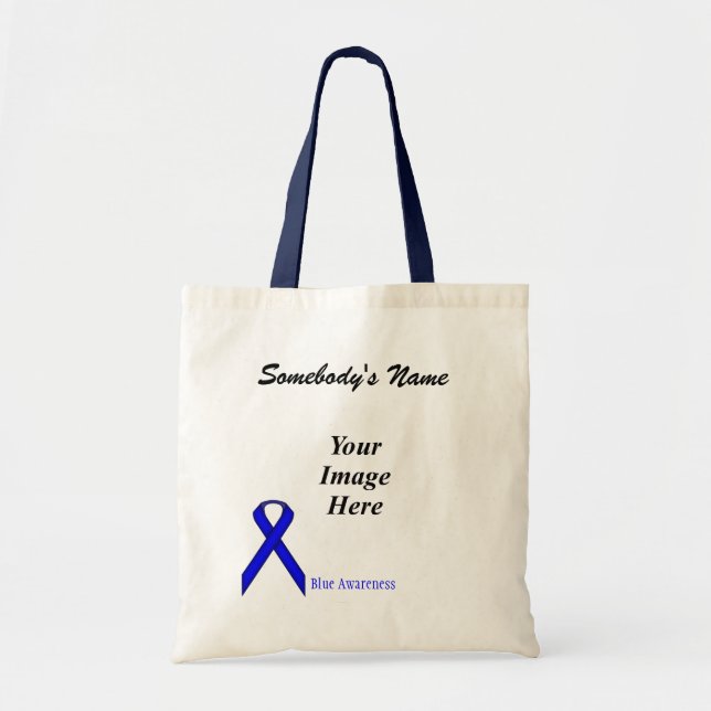 Blue Standard Ribbon Template by Kenneth Yoncich Tote Bag (Front)