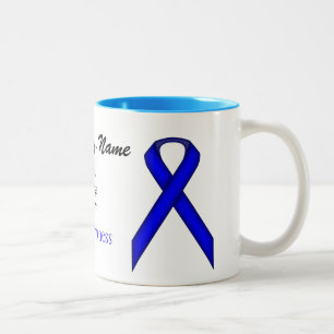 Blue Standard Ribbon Tmpl by Kenneth Yoncich Two-Tone Coffee Mug