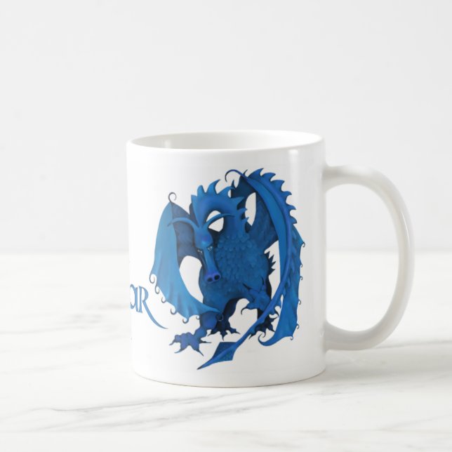 Blue Standing Dragon Mug - Oscar (Right)