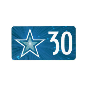 Blue Star 'Age' label medium white text