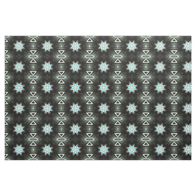 blue star-burst feathers fabric (Fat Quarter)