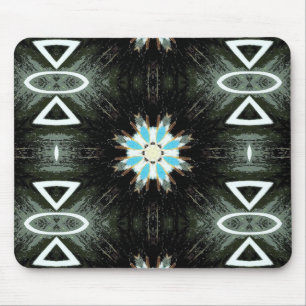 blue star-burst geometric mouse pad
