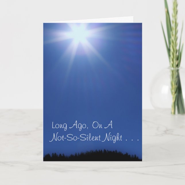 Blue Star Christmas Card, w/Scripture Holiday Card (Front)