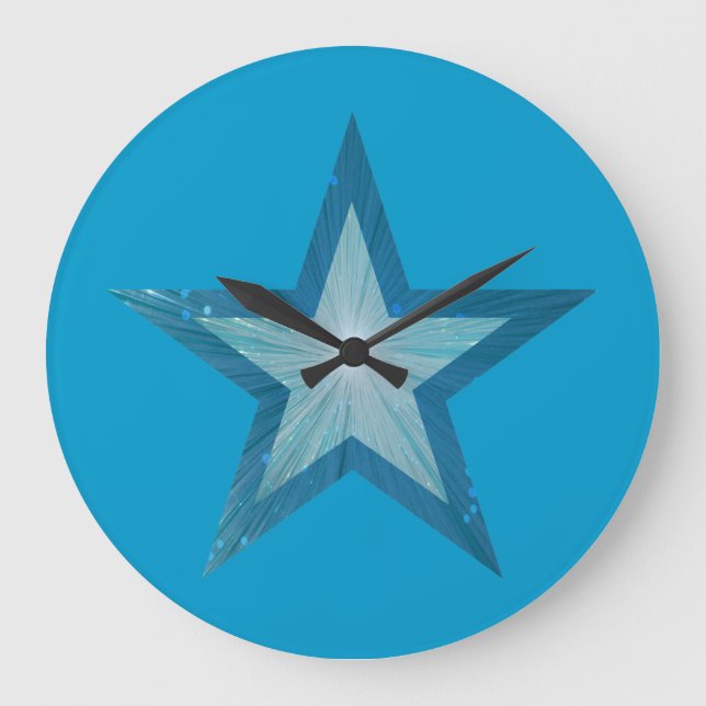 Blue Star clock round blue (Front)