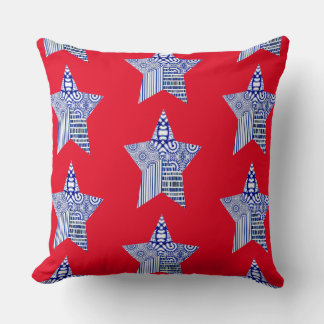 BLUE STAR COLLAGEThrow Pillow